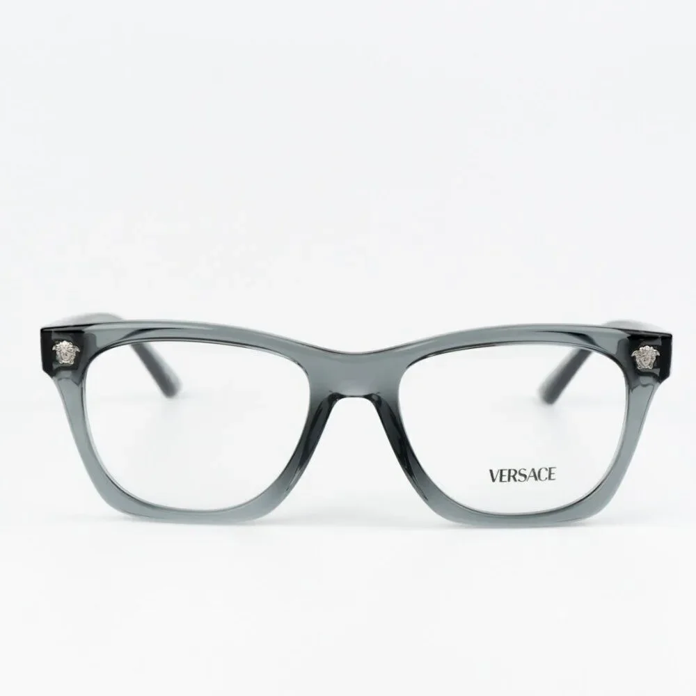 NEW Versace VE3363U 5496 Grey Transparent Square Unisex Eyeglasses VE 3363U